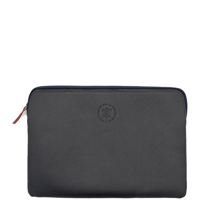 larmorie GABRIEL - Pour l'Élysée pochette d'ordinateur Cuir grainé Lune bleue