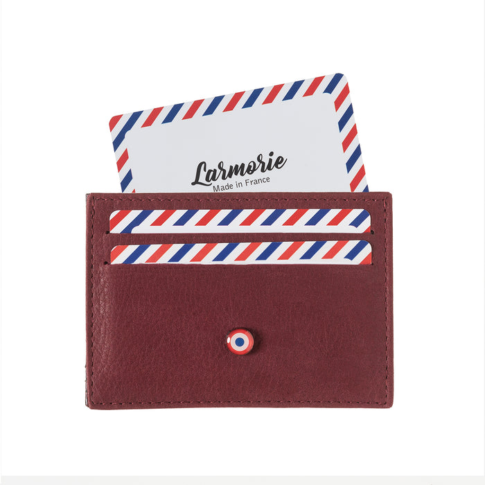 Larmorie Georges Cuir De Poisson Et Nubuck Vigne Rouge