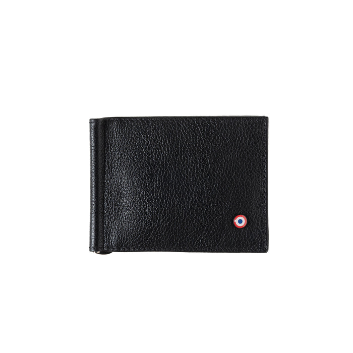 larmorie Hector Cuir Grainé Portefeuille Italien Pince à Billets Noir C'est Noir Personnalisé