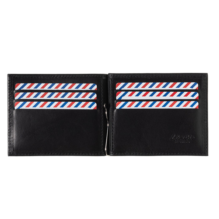 Larmorie Hector Cuir Lisse Portefeuille Italien Pince à Billets Noir C'est Noir