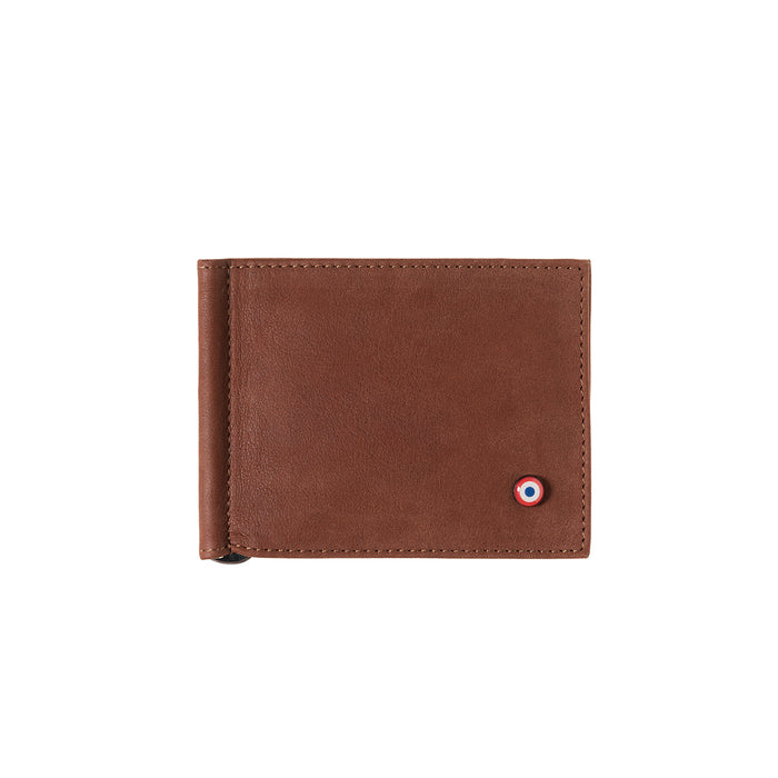 larmorie Hector Cuir Nubuck Portefeuille Italien Pince à Billets Terre Brunie Personnalisé