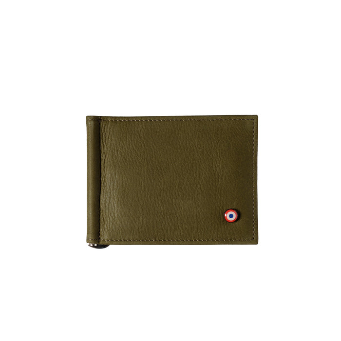 larmorie Hector Cuir Vintage Portefeuille Italien Pince à Billets Bois vert Personnalisé