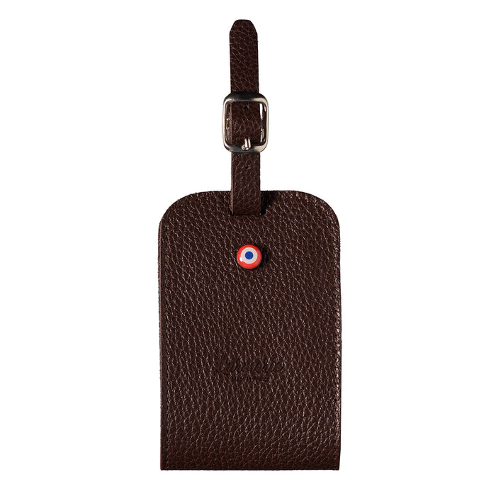 larmorie Jules Cuir Grainé Porte-adresse Terre Brunie Personnalisé