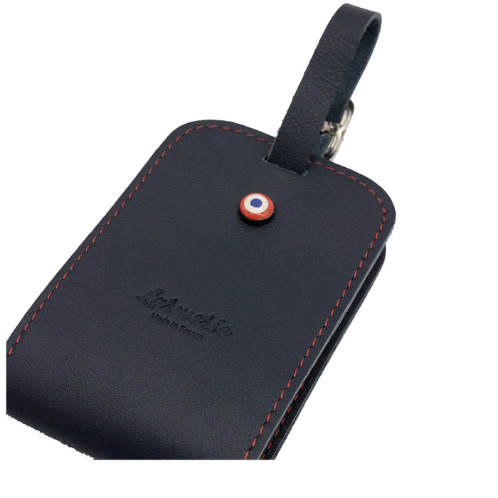 Larmorie JULES - Pour L'Élysée Porte-adresse Cuir Lisse Lune Bleue Personnalisé