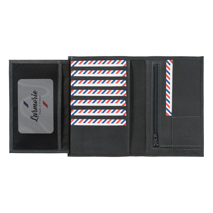 Larmorie GUSTAVE Cuir Vintage 2 Volets Nuage Gris