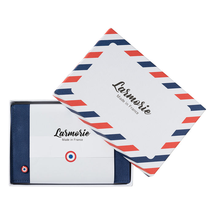 Larmorie GUSTAVE Cuir Vintage 2 Volets Nuage Gris