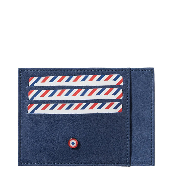 larmorie PAUL Cuir nubuck Porte-cartes Mer Indigo