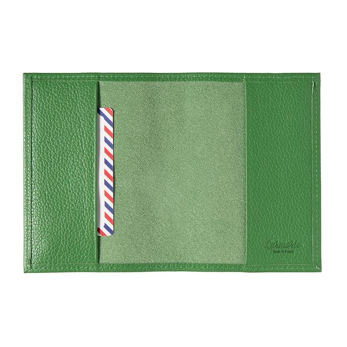 Larmorie Louis Cuir Grainé Porte Passeport Pré Vert Personnalisé