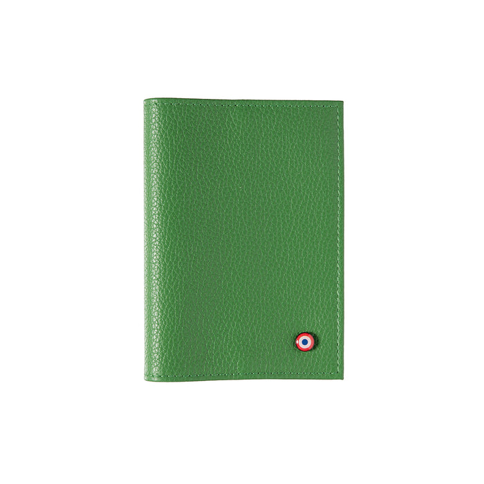 larmorie Louis Cuir Grainé Porte Passeport Pré Vert Personnalisé