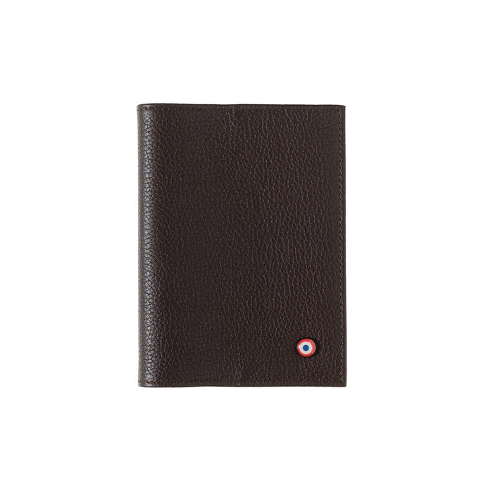 larmorie Louis Cuir Grainé Porte Passeport Terre Brunie Personnalisé