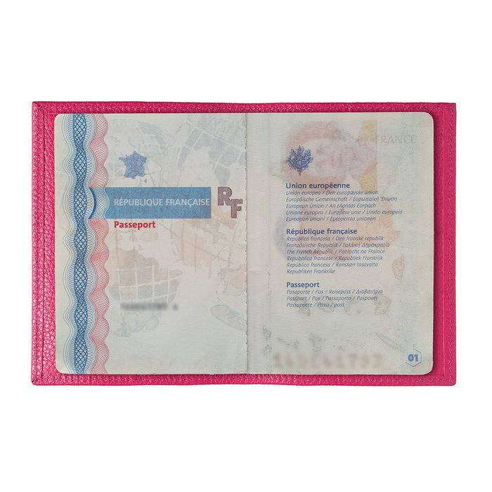 Larmorie Louis Cuir Grainé Porte Passeport Vie En Rose