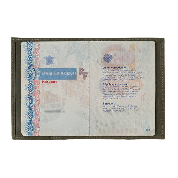 Larmorie Louis Cuir Vintage Porte Passeport Bois Vert