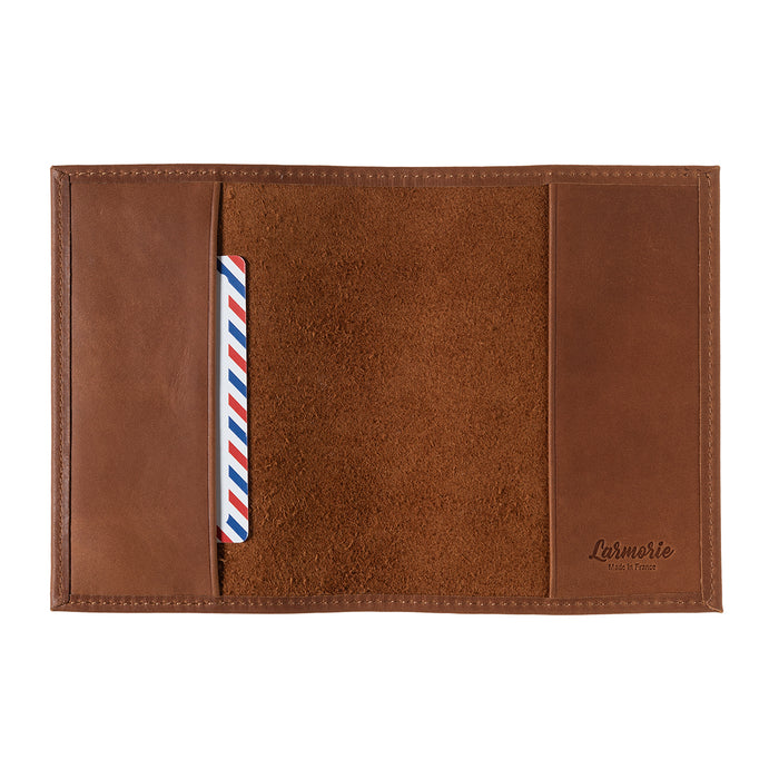 Larmorie Louis Cuir Vintage Porte Passeport Terre Brunie