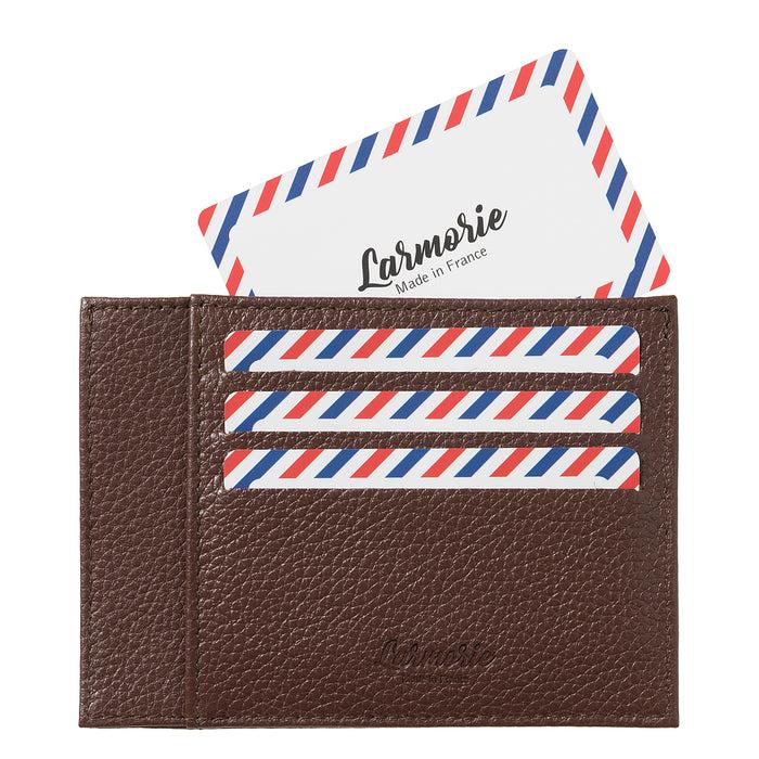 Larmorie Paul Cuir Grainé Porte-cartes Terre Brunie