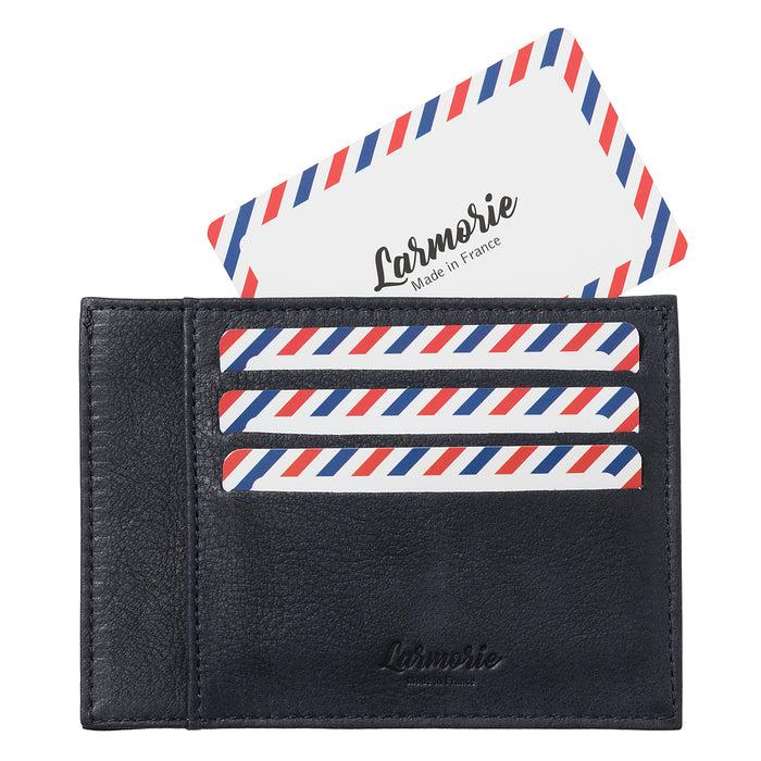 Larmorie PAUL Cuir Nubuck Porte-cartes Lune Bleue Personnalisé
