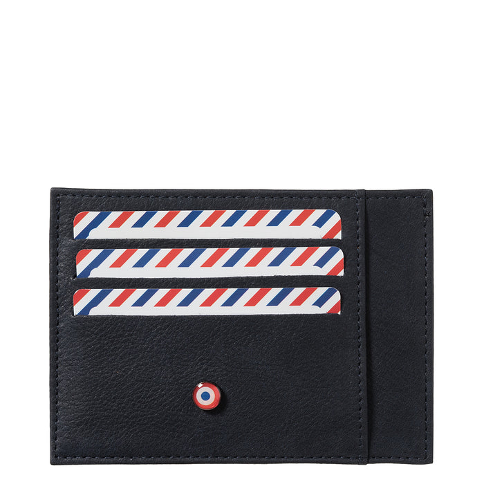 larmorie PAUL Cuir nubuck Porte-cartes Lune Bleue Personnalisé