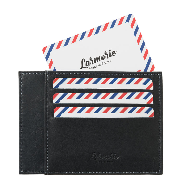 Larmorie PAUL Cuir Vintage Porte-cartes Nuage Gris Personnalisé