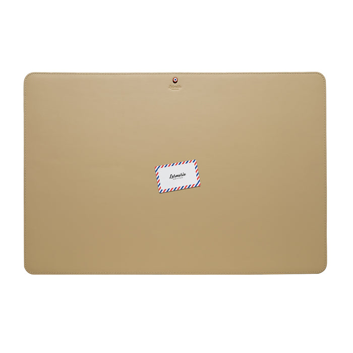 Larmorie Pierre Cuir Lisse Sous-main Flocon Blanc Personnalisé