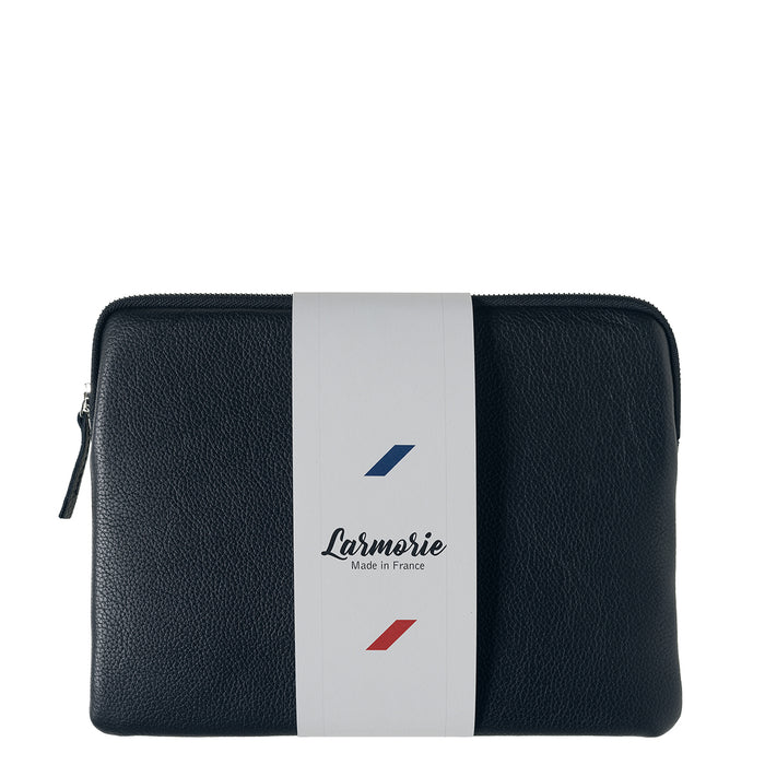 Larmorie Pochette D'Ipad Guillaume Cuir Grainé Lune Bleue