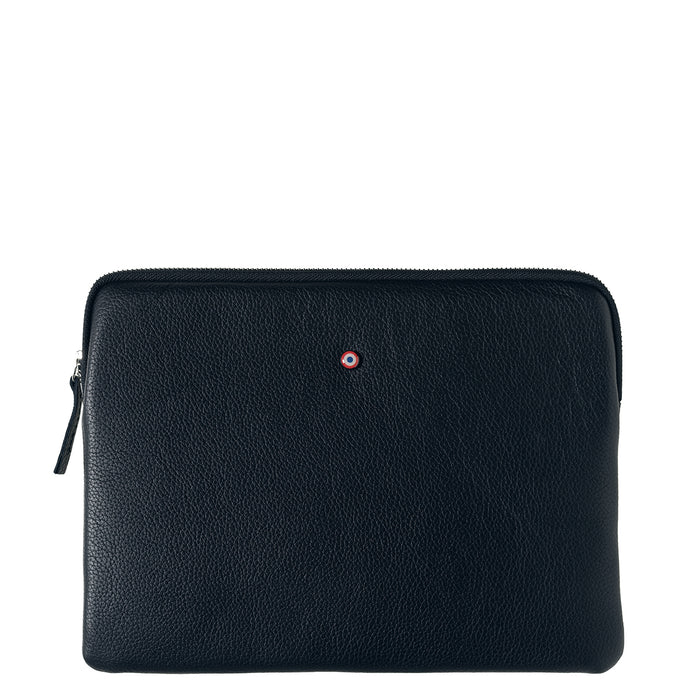 larmorie Pochette d'Ipad Guillaume cuir Grainé Lune Bleue