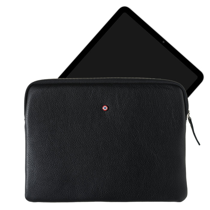 Larmorie Pochette D'Ipad Guillaume Cuir Grainé Noir C'est Noir