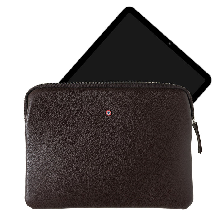 Larmorie Pochette D'Ipad Guillaume Cuir Grainé Terre Brunie