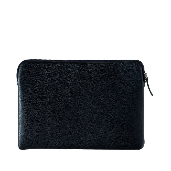 Larmorie Pochette D'Ordinateur Gabriel Cuir Grainé Lune Bleue