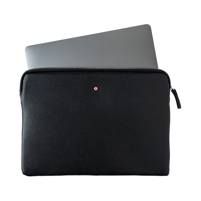 Larmorie Pochette D'Ordinateur Gabriel Cuir Grainé Noir C'est Noir