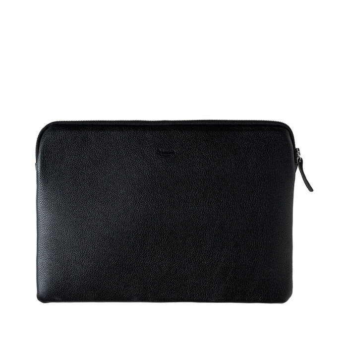Larmorie Pochette D'Ordinateur Gabriel Cuir Grainé Noir C'est Noir