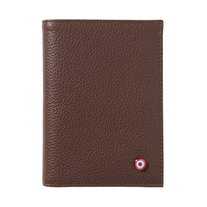 larmorie VICTOR Cuir grainé portefeuille Junior Terre Brunie personnalisé