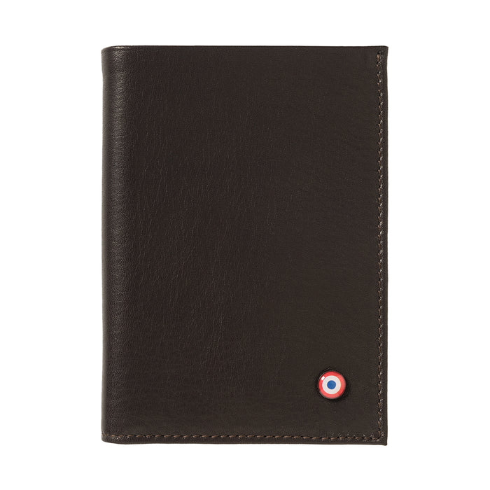 larmorie VICTOR Cuir lisse portefeuille Junior Terre Brunie personnalisé