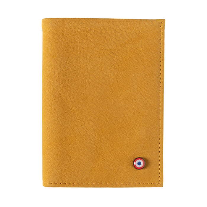 larmorie VICTOR Cuir nubuck portefeuille Junior Soleil Jaune personnalisé
