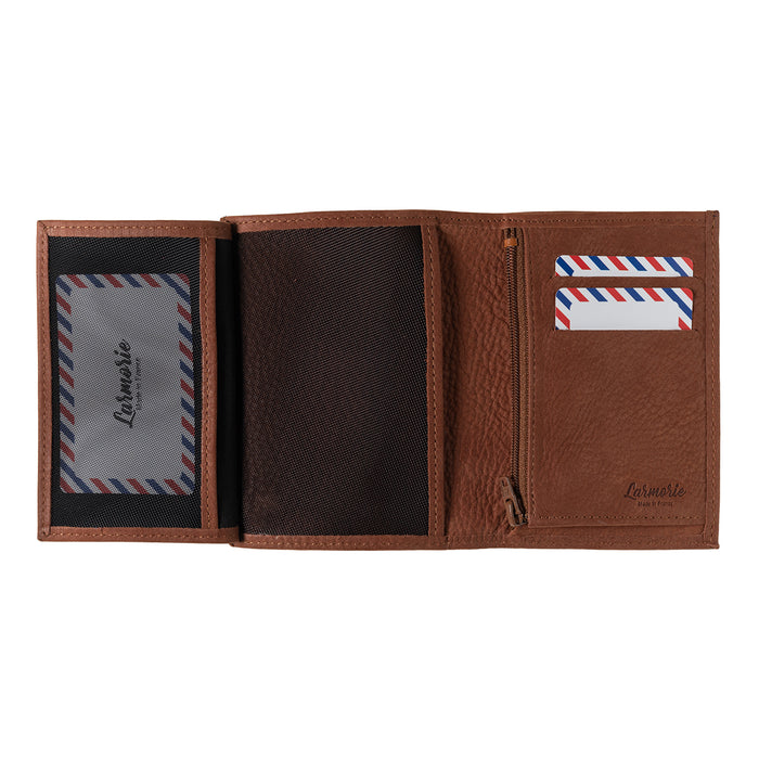 Larmorie VICTOR Cuir Nubuck Portefeuille Junior Terre Brunie