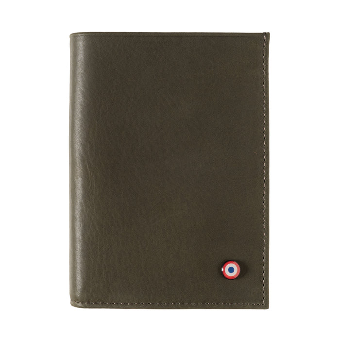 larmorie VICTOR Cuir vintage portefeuille Junior Bois Vert Personnalisé