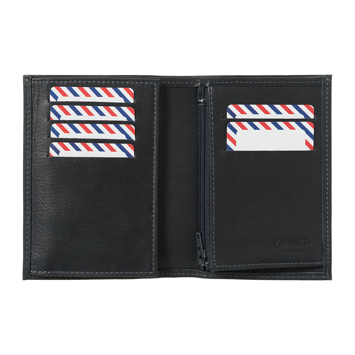 Larmorie VICTOR Cuir Vintage Portefeuille Junior Nuage Gris Personnalisé