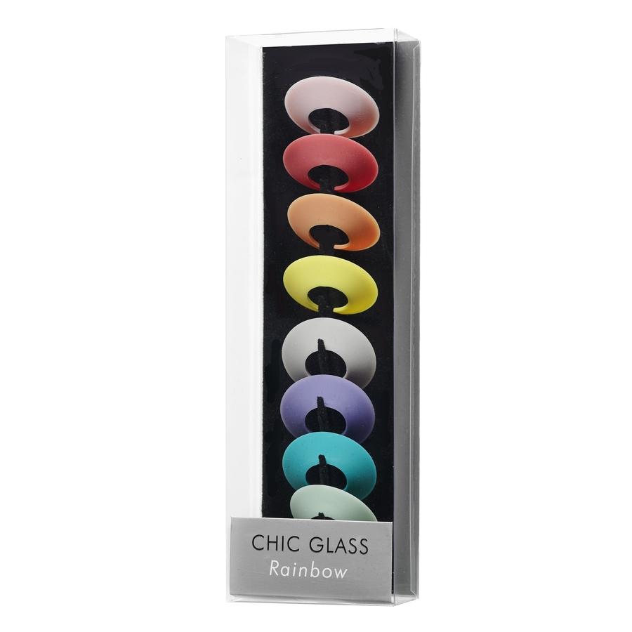 L'atelier Du Vin Marque-verre Coloré Rainbow - Lot De 9