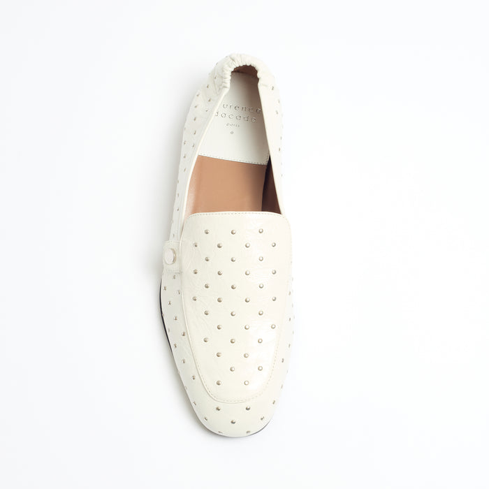 laurence dacade ANGELA white studs - THE ANDROGYNOUS LOAFER