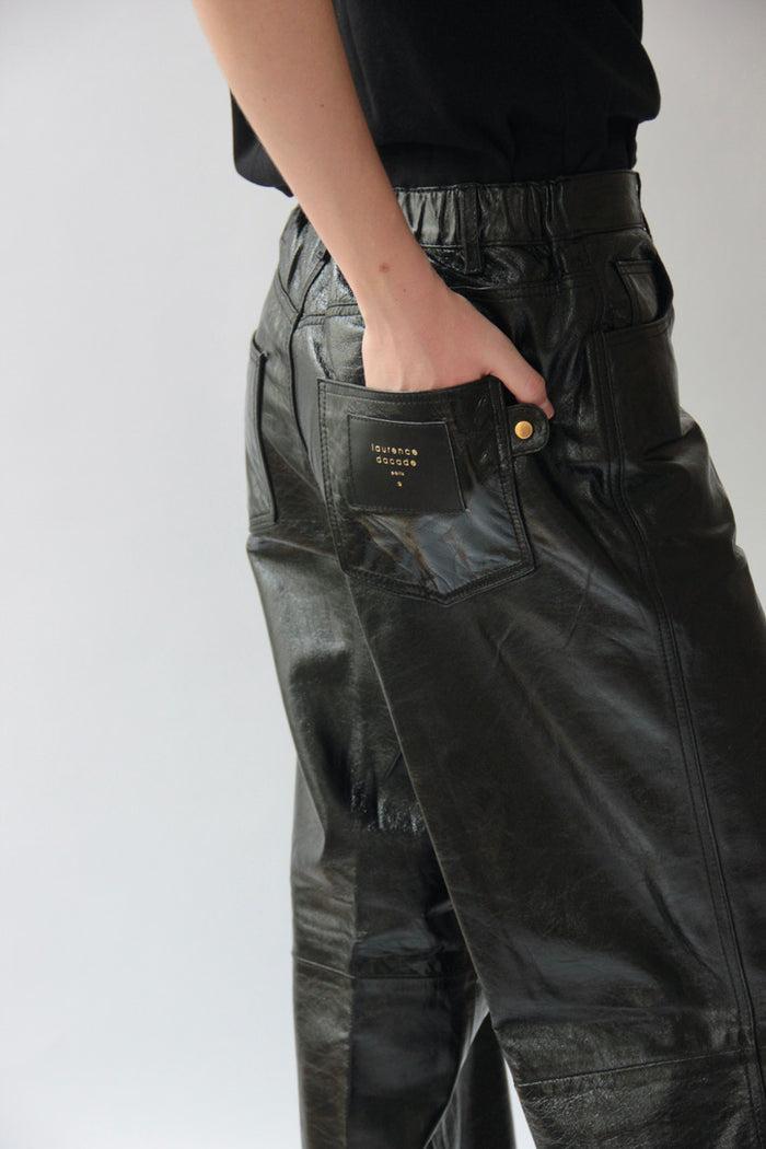 laurence dacade PANTALON EN CUIR noir