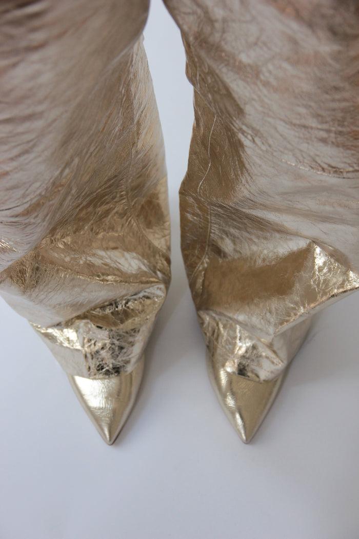 Laurence Dacade PANTALON EN CUIR Platine