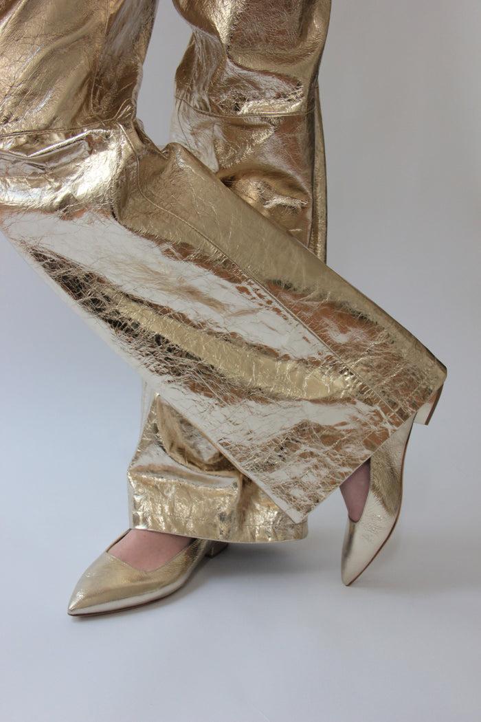 Laurence Dacade PANTALON EN CUIR Platine