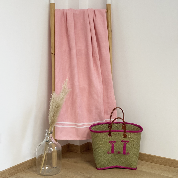 Le Comptoir De La Plage Fouta Coton Doublée éponge Waffle 90x170cm 355gm²