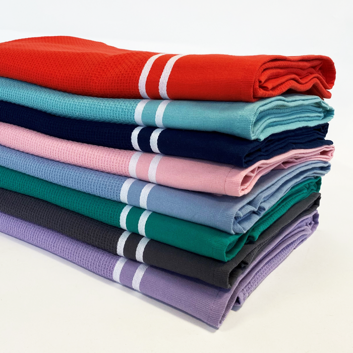 le comptoir de la plage Fouta coton doublée éponge Waffle 90x170cm 355gm²