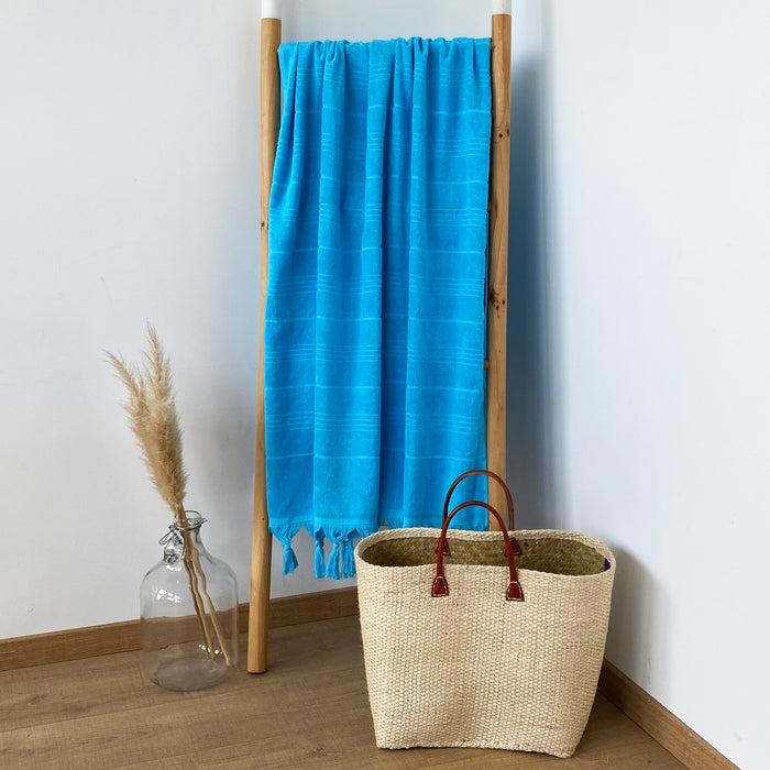 Le Comptoir De La Plage Fouta Coton éponge Bouclette Unie - Serviette De Bain - Hammam