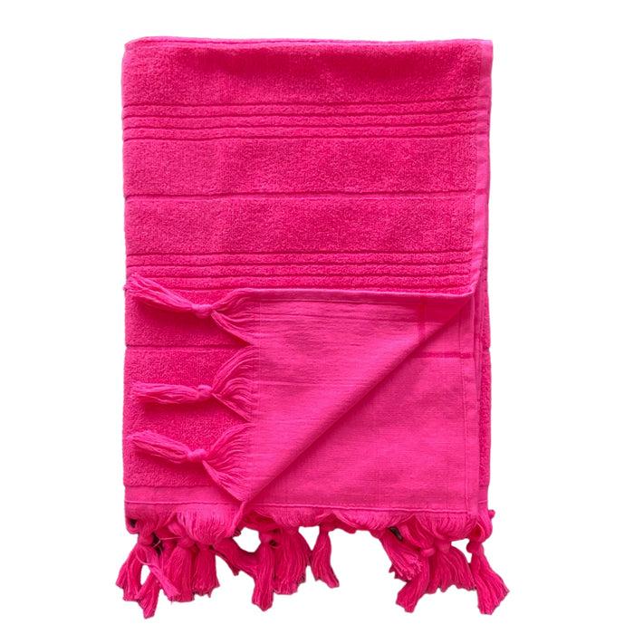 Le Comptoir De La Plage Fouta Coton éponge Bouclette Unie - Serviette De Bain - Hammam