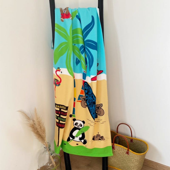 Le Comptoir De La Plage Pack Enfant "Colonia" Un Poncho Et Une Serviette De Plage Microfibre 100% Polyester
