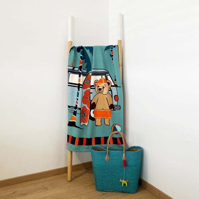Le Comptoir De La Plage Pack Enfant Surfista Un Poncho Et Une Serviette De Plage Microfibre 100% Polyester