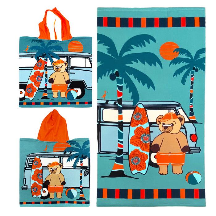 le comptoir de la plage Pack enfant Surfista un Poncho et une Serviette de plage microfibre 100% polyester