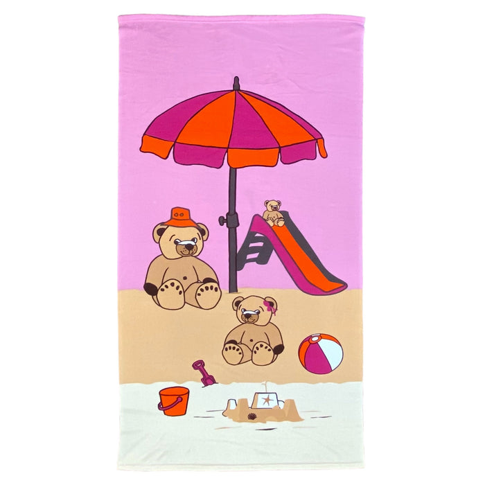Le Comptoir De La Plage Pack Serviette De Plage Enfant Microfibre Nounours Et Surfista