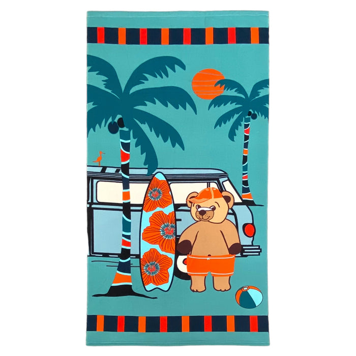 Le Comptoir De La Plage Pack Serviette De Plage Enfant Microfibre Nounours Et Surfista