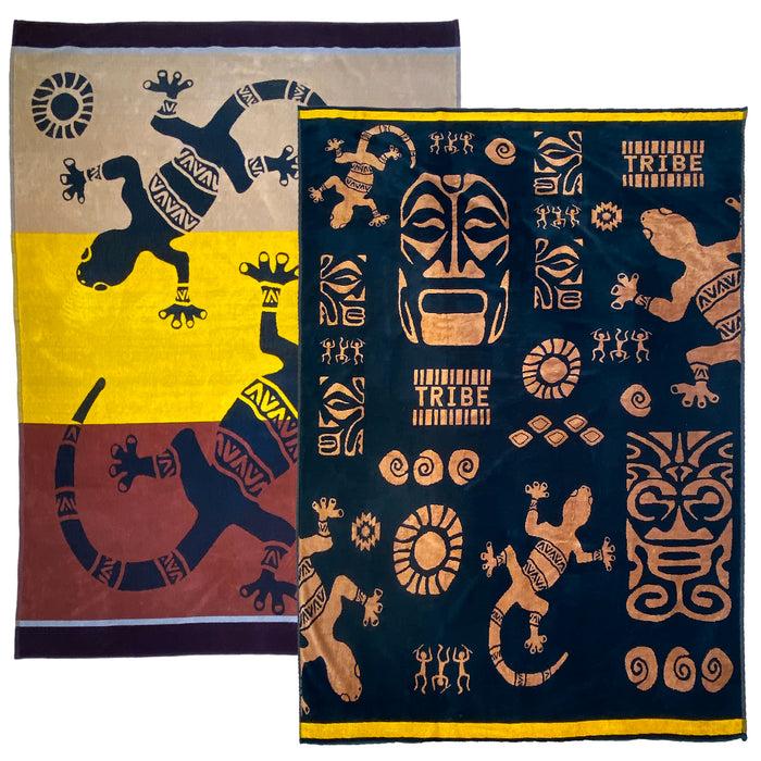 le comptoir de la plage Pack Serviettes de plage éponge velours Jacquard Tribalta Tribalno - Taille XL